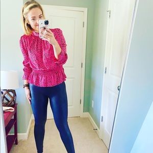 Pink animal print peplum top